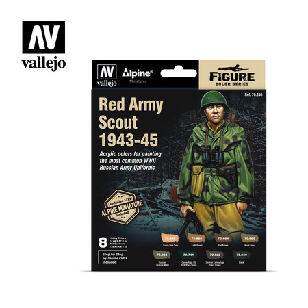 VALLEJO 70248 Figure Color Series 8 farb + figurka - Red Army Scout 1943-45