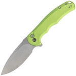 Nóż składany Civivi Button Lock Praxis Lime Green Aluminium, Satin Nitro-V (C18026E-3)