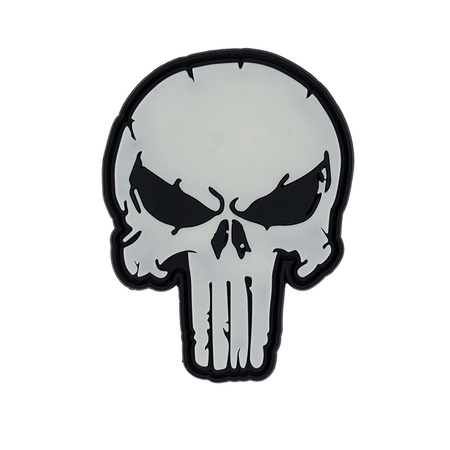 Naszywka 3D PVC Punish skull glow in the dark - Świecąca w ciemności 101 INC