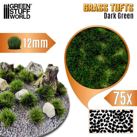 GSW - Static Grass Tufts 12 mm - Dark Green