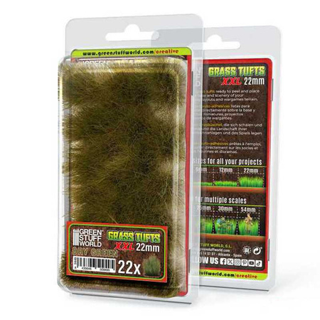 GSW - Grass TUFTS XXL - 22mm self-adhesive - DRY GREEN