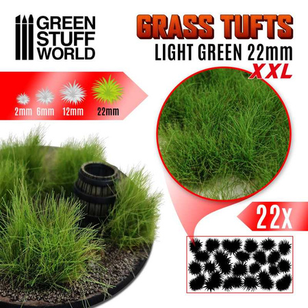 GSW - Grass TUFTS XXL - 22mm self-adhesive - LIGHT GREEN
