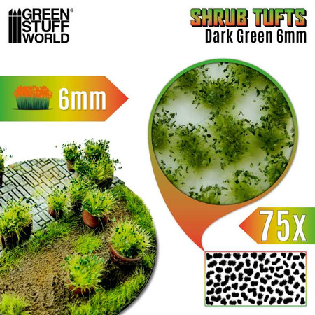 GSW - Shrub Tufts 6mm self-adhesive - Dark green