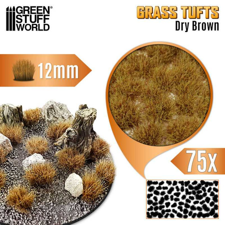 GSW - Static Grass Tufts 12 mm - Dry Brown