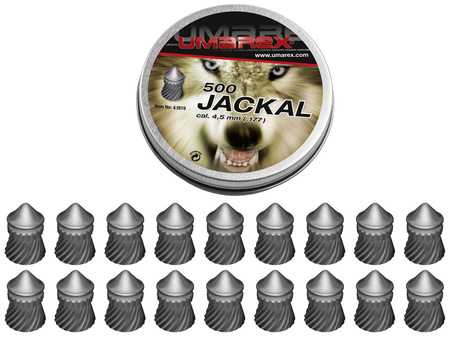 Śrut diabolo Umarex Jackal Pointed Ribbed 4,5mm 500szt,