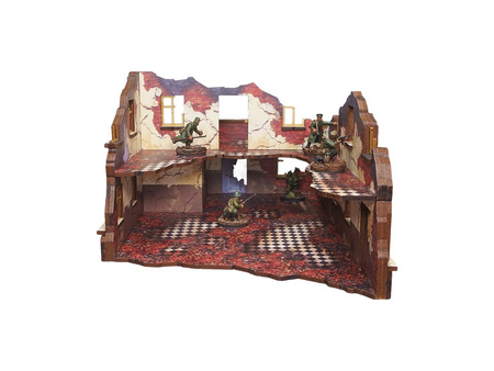 MICRO ART - WW2 Ostfront Stalingrad School Left (with balcony) (1) (28mm) PREPAINTED