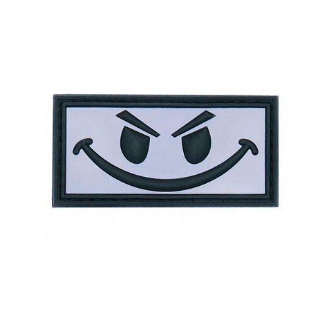 Naszywka 3D PVC EVILE SMILEY biała 101 INC