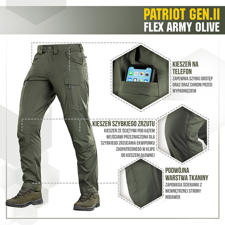 M-Tac Spodnie taktyczne Patriot Gen II Flex Army Olive