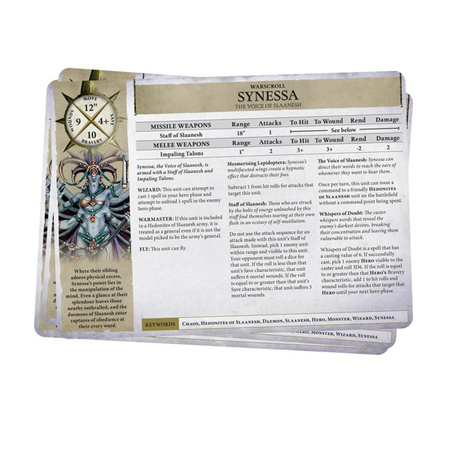 Warhammer AoS Warscroll Cards: Hedonites of Slaanesh ENG