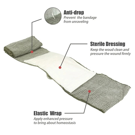 Bandaż typu izraelskiego 4" Emergency Bandage Olive RHINO RESCUE
