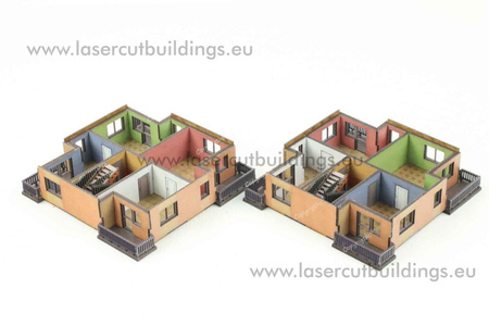 Blok punktowiec z balkonami - dodatkowe piętra LBHP0354 - prepaint - 1:56 / 28mm