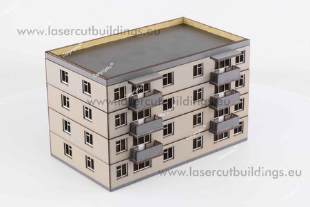 Blok z balkonami II LBHP0056b - prepaint - 1:56 / 28mm