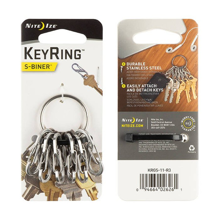 Nite Ize S-Biner KeyRing Stalowy do kluczy KRGS-11-R3