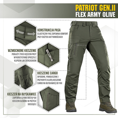 M-Tac Spodnie taktyczne Patriot Gen II Flex Army Olive