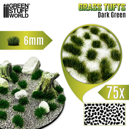 GSW - Static Grass Tufts 6 mm - Dark Green