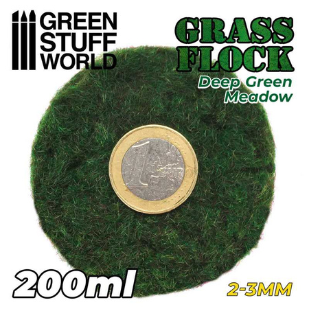 GSW - Static Grass Flock 2-3mm - DEEP GREEN MEADOW - 200 ml