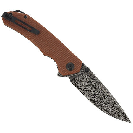 Nóż składany CIVIVI Brazen Brown Micarta, Black Damascus (C2102DS-1)