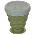 Składany silikonowy kubek z pokrywką, silikonowy oliwkowo-zielony (OD green), 200 ml. MFH