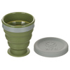 Składany silikonowy kubek z pokrywką, silikonowy oliwkowo-zielony (OD green), 200 ml. MFH