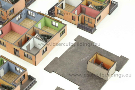 Blok punktowiec z balkonami LBHP0352 - prepaint - 1:56 / 28mm