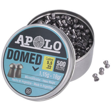 Śrut Apolo Domed 5.52 mm, 500 szt. 1.15g/18.0gr 