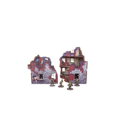 MICRO ART - WW2 Ostfront Stalingrad Apartment Block Front (1) (28mm) PREPAINTED
