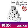 GSW - Neodymium Magnets 3x0'5mm - 100 units (N52)