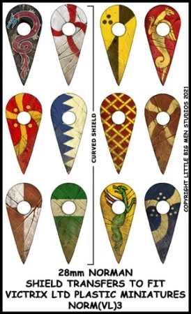 Norman Shield Designs 3 – Kalkomanie do tarcz normańskich