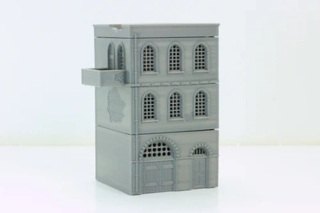 PM - Arab Urban Building - Corner House - 3D Printed - 28mm