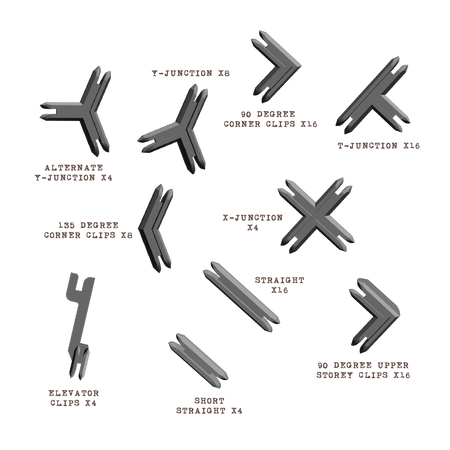 BattleSystems - Plastic Terrain Clips – Grey