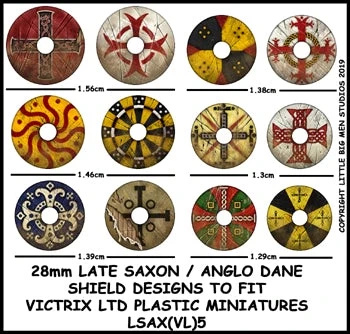 Late Saxon / Anglo Dane Shield Designs LSAX 5 – Kalkomanie do tarcz dla wojowników anglosaskich