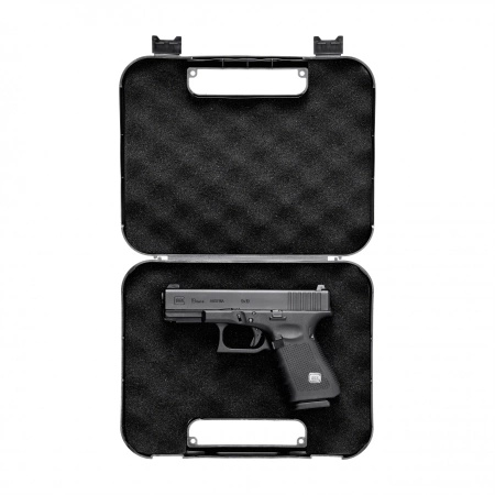 Skrzynka na pistolet Megaline 24,7x17,7x7,1 cm czarny z czarnymi klamrami