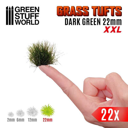 GSW - Grass TUFTS XXL - 22mm self-adhesive - DARK GREEN