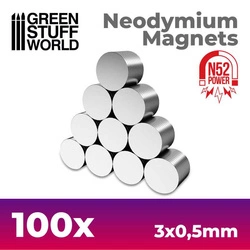 GSW - Neodymium Magnets 3x0'5mm - 100 units (N52)