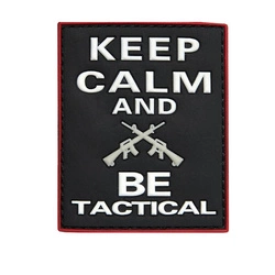 Naszywka Keep Calm and BE tactical black PVC