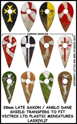 Late Saxon / Anglo Dane Shield Designs LSAX 7 – kalkomanie do tarcz Sasów i Anglosasów