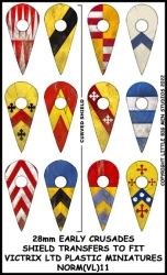 Norman Shield Designs 11 – Kalkomanie tarcz do figurek Normanów Victrix