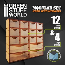 Green Stuff World MDF Vertical rack with Drawers