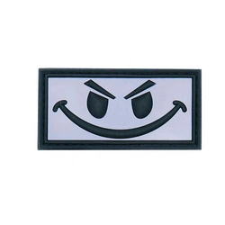 Naszywka 3D PVC EVILE SMILEY biała 101 INC