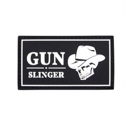 Naszywka 3D PVC Gun slinger skull cowboy black