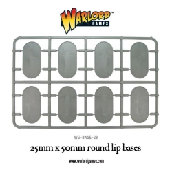 BOLT ACTION 25mm x 50mm round lip bases sprue