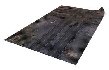 PLAYMATY Zrujnowane Miasto 72”x48” / 183x122 cm - jednostronna, antypoślizgowa mata materiałowa