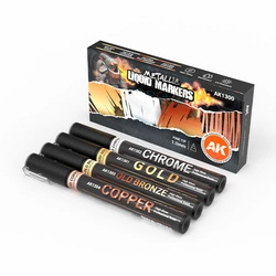 AK Interactive METALLIC LIQUID MARKERS – 4 UNITS SET