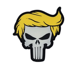 Naszywka 3D PVC Punish skull yellow hair glow in dark - Świecąca w ciemności