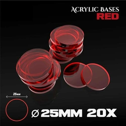 GSW - Acrylic Bases - Round 25 mm CLEAR RED