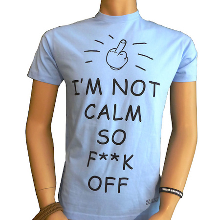 Koszulka z nadrukiem I'm not Calm SFO blue M JTG