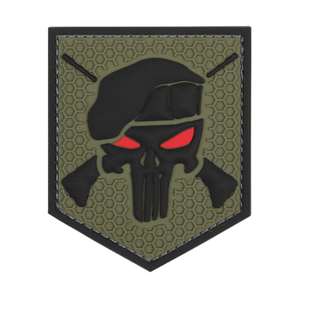 Naszywka 3D Commando Punisher Zielony
